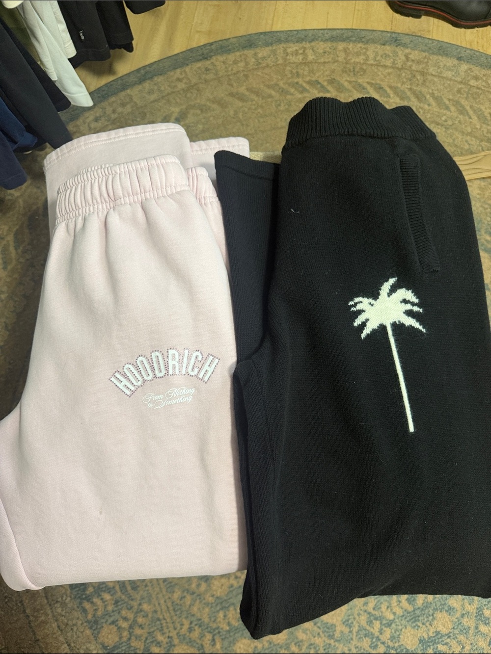Pink Hoodrich and Black Palm Angels Trackpants- offered together